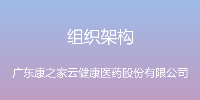 组织架构 - 广东康之家云健康医药股份有限公司